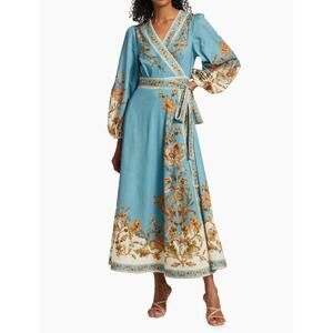 0P Zimmermann Chintz Cotton Wrap Midi-Dress